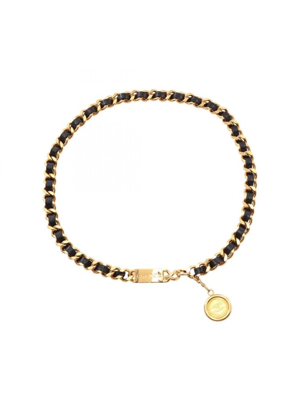 Chanel Belt CC Logo Coin Chain Leather